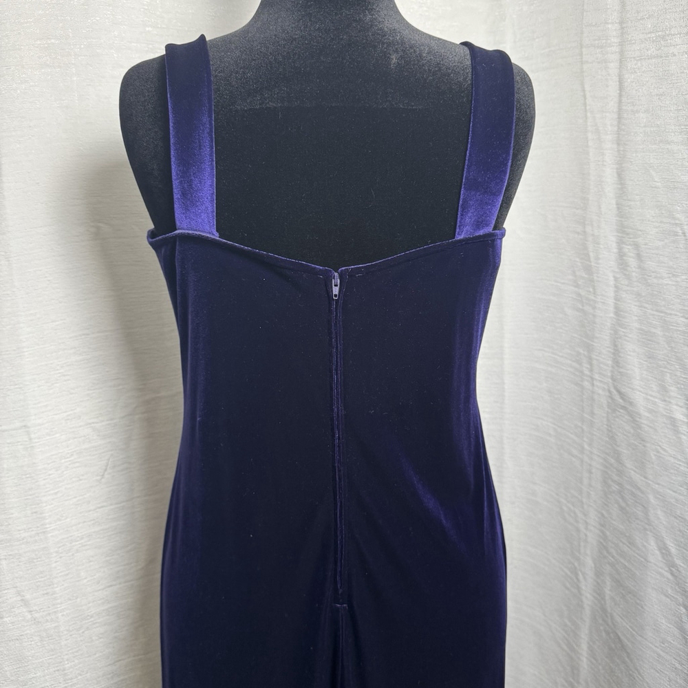 Onyx Nite Velvet Purple Vintage Y2K Formal Sparkly Dress Size 16 - Picture 5 of 13